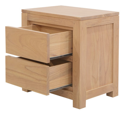 Amsterdam Solid White Cedar 2 Drawer Bedside (Natural) V199-BS002TAMDNI