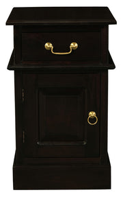 Tasmania 1 Solid Door 1 Drawer Bedside (Chocolate) V199-BS101PNLC