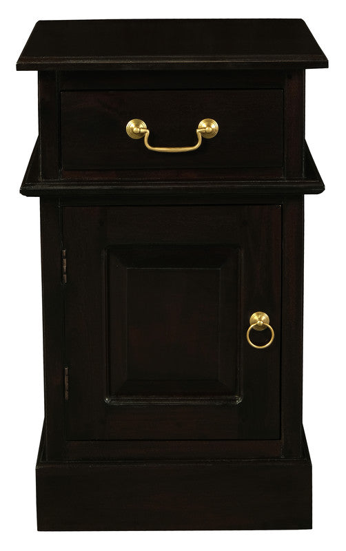 Tasmania 1 Solid Door 1 Drawer Bedside (Chocolate) V199-BS101PNLC