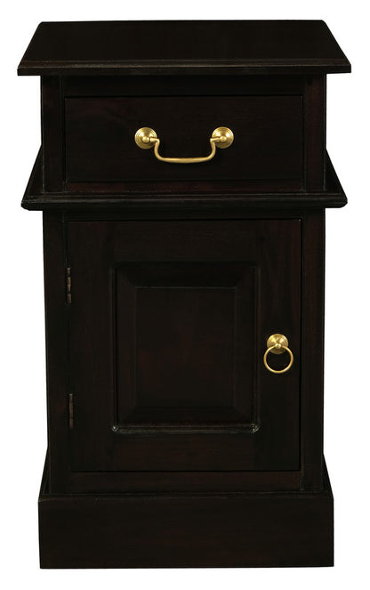 Tasmania 1 Solid Door 1 Drawer Bedside (Chocolate) V199-BS101PNLC