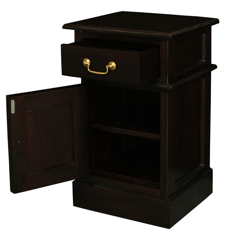 Tasmania 1 Solid Door 1 Drawer Bedside (Chocolate) V199-BS101PNLC