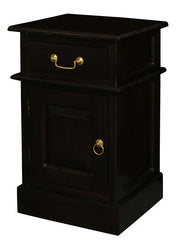 Tasmania 1 Solid Door 1 Drawer Bedside (Chocolate) V199-BS101PNLC