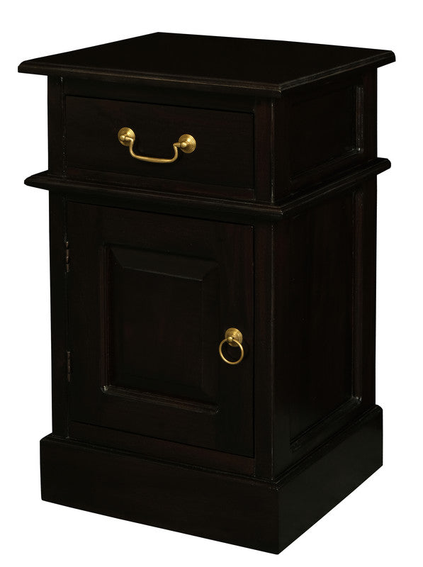 Tasmania 1 Solid Door 1 Drawer Bedside (Chocolate) V199-BS101PNLC