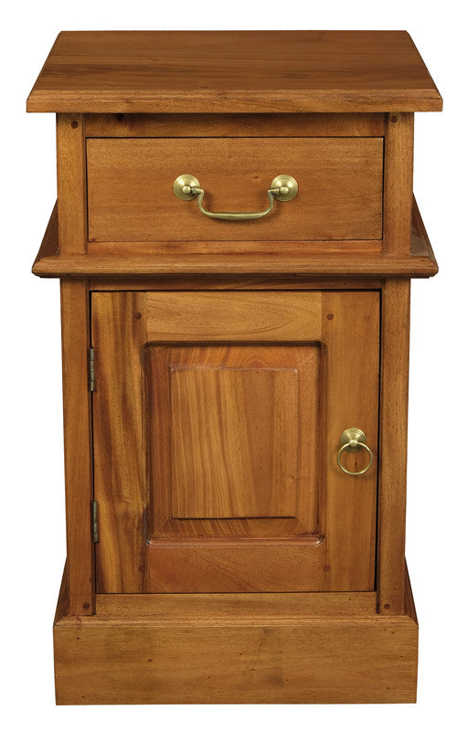 Tasmania 1 Solid Door 1 Drawer Bedside (Light Pecan) V199-BS101PNLLP