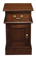 Tasmania 1 Solid Door 1 Drawer Bedside (Mahogany) V199-BS101PNLM