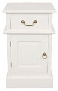 Tasmania 1 Solid Door 1 Drawer Bedside (White) V199-BS101PNLWH