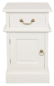 Tasmania 1 Solid Door 1 Drawer Bedside (White) V199-BS101PNLWH