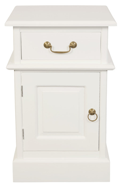 Tasmania 1 Solid Door 1 Drawer Bedside (White) V199-BS101PNLWH