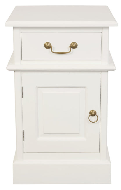 Tasmania 1 Solid Door 1 Drawer Bedside (White) V199-BS101PNLWH