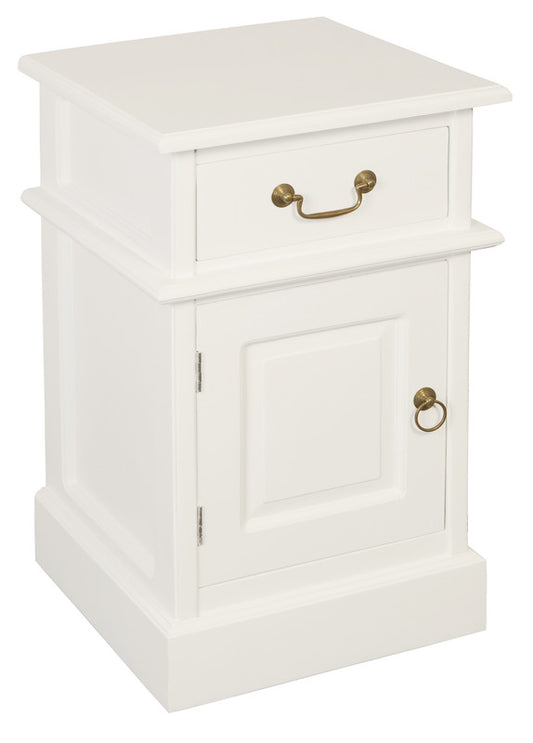 Tasmania 1 Solid Door 1 Drawer Bedside (White) V199-BS101PNLWH