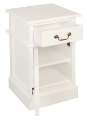 Tasmania 1 Solid Door 1 Drawer Bedside (White) V199-BS101PNLWH