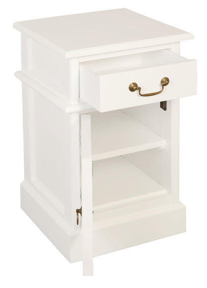 Tasmania 1 Solid Door 1 Drawer Bedside (White) V199-BS101PNLWH