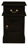Tasmania 1 Solid Door 1 Drawer Bedside (Chocolate) V199-BS101PNRC