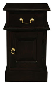 Tasmania 1 Solid Door 1 Drawer Bedside (Chocolate) V199-BS101PNRC