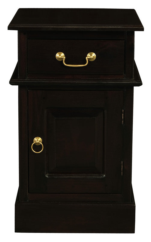 Tasmania 1 Solid Door 1 Drawer Bedside (Chocolate) V199-BS101PNRC