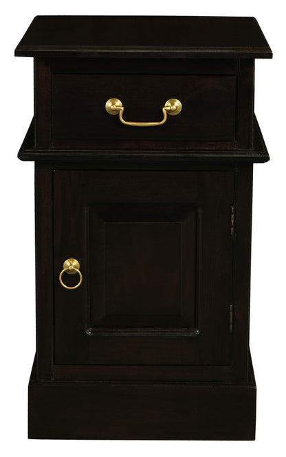 Tasmania 1 Solid Door 1 Drawer Bedside (Chocolate) V199-BS101PNRC