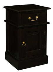 Tasmania 1 Solid Door 1 Drawer Bedside (Chocolate) V199-BS101PNRC