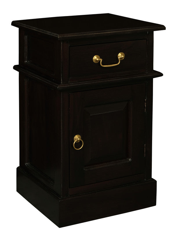 Tasmania 1 Solid Door 1 Drawer Bedside (Chocolate) V199-BS101PNRC