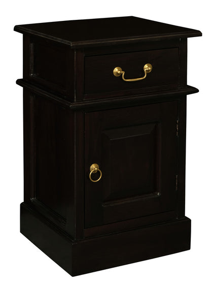 Tasmania 1 Solid Door 1 Drawer Bedside (Chocolate) V199-BS101PNRC