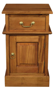 Tasmania 1 Solid Door 1 Drawer Bedside (Light Pecan) V199-BS101PNRLP