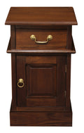 Tasmania 1 Solid Door 1 Drawer Bedside (Mahogany) V199-BS101PNRM