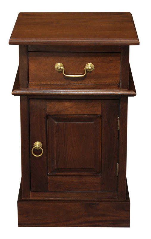 Tasmania 1 Solid Door 1 Drawer Bedside (Mahogany) V199-BS101PNRM