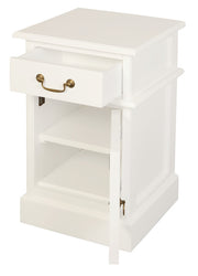 Tasmania 1 Solid Door 1 Drawer Bedside (White) V199-BS101PNRWH