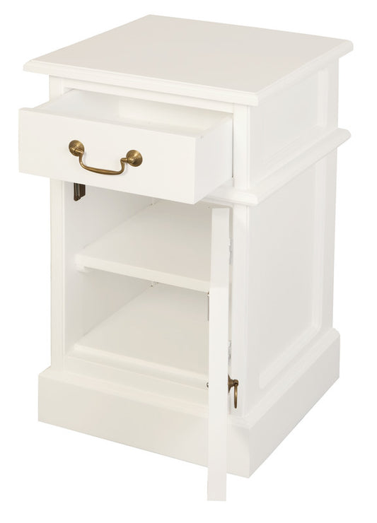 Tasmania 1 Solid Door 1 Drawer Bedside (White) V199-BS101PNRWH