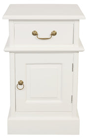 Tasmania 1 Solid Door 1 Drawer Bedside (White) V199-BS101PNRWH