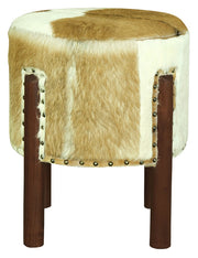 Heritage Genuine Goat Hide Ottoman/Footstool V199-CH000UFOGTM