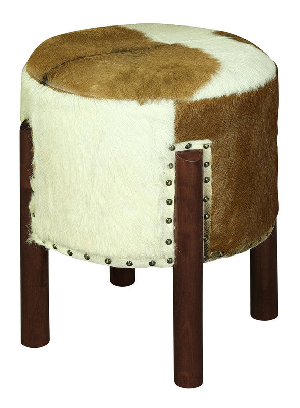 Heritage Genuine Goat Hide Ottoman/Footstool V199-CH000UFOGTM