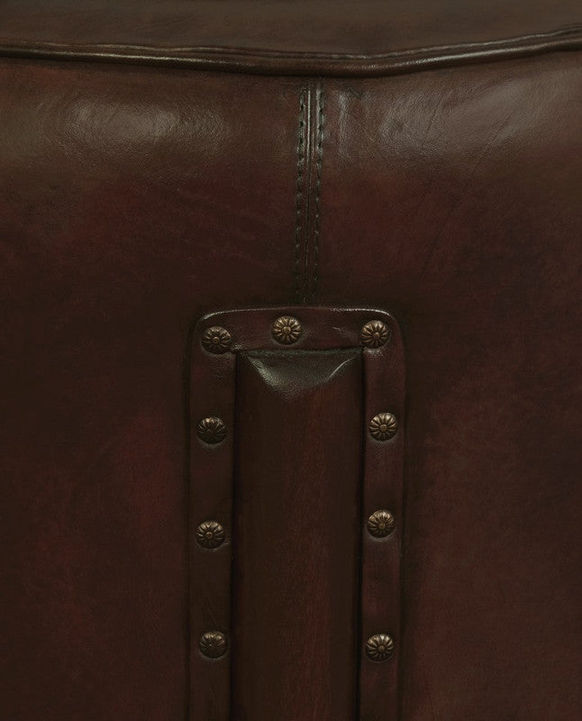 Heritage Genuine Goat Leather Ottoman/Footstool V199-CH000UFOLHM