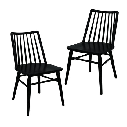 Riviera Solid Oak Dining Chair - Set of 2 (Black) V199-CH050RVRSF2B