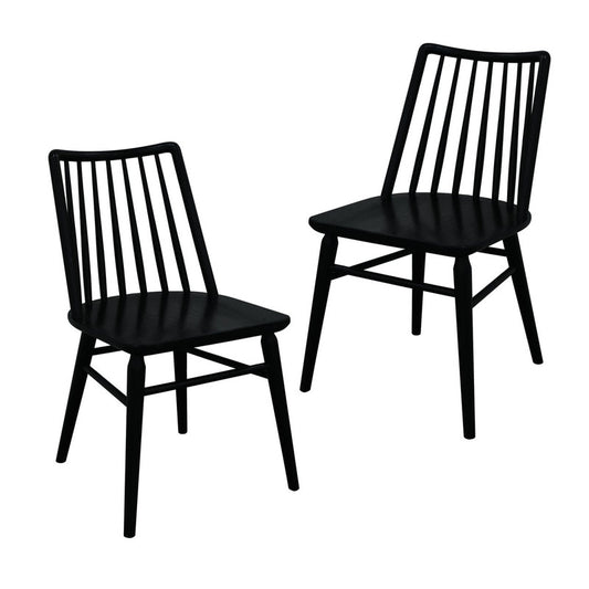 Riviera Solid Oak Dining Chair - Set of 2 (Black) V199-CH050RVRSF2B