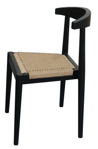 Arden Solid Oak Dining Chair with Loom (Black) V199-CH051LOB