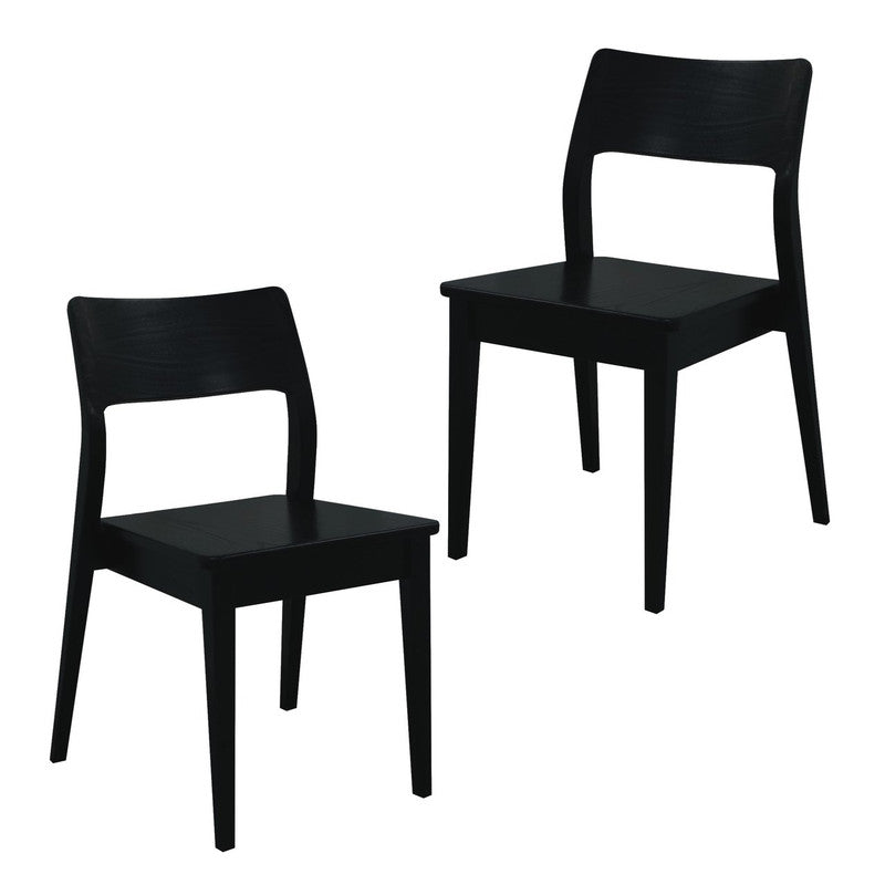 Providence Solid Oak Dining Chair - Set of 2 (Black) V199-CH052PFLSF2B