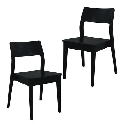 Providence Solid Oak Dining Chair - Set of 2 (Black) V199-CH052PFLSF2B