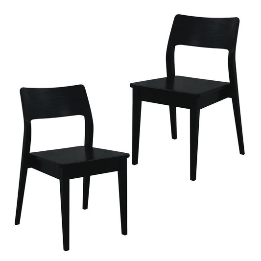 Providence Solid Oak Dining Chair - Set of 2 (Black) V199-CH052PFLSF2B
