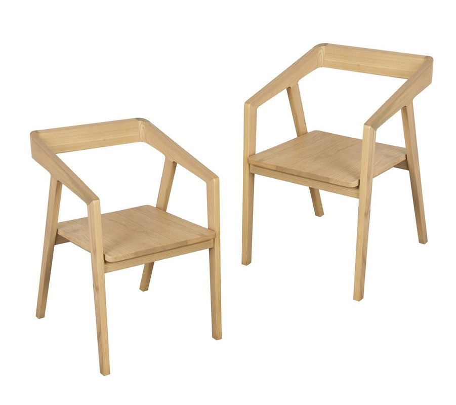 Kyoto Solid Oak Arm Chair - Set of 2 (Natural) V199-CH054IFOSF2N