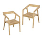 Kyoto Solid Oak Arm Chair - Set of 2 (Natural) V199-CH054IFOSF2N