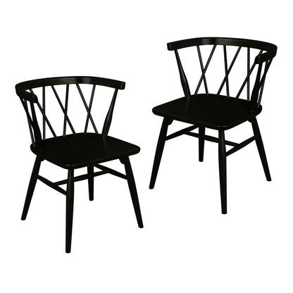 Sierra Cross Back Oak Chair - Set of 2 (Black) V199-CH061XBSF2B