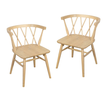Sierra Cross Back Oak Chair - Set of 2 (Natural) V199-CH061XBSF2NU