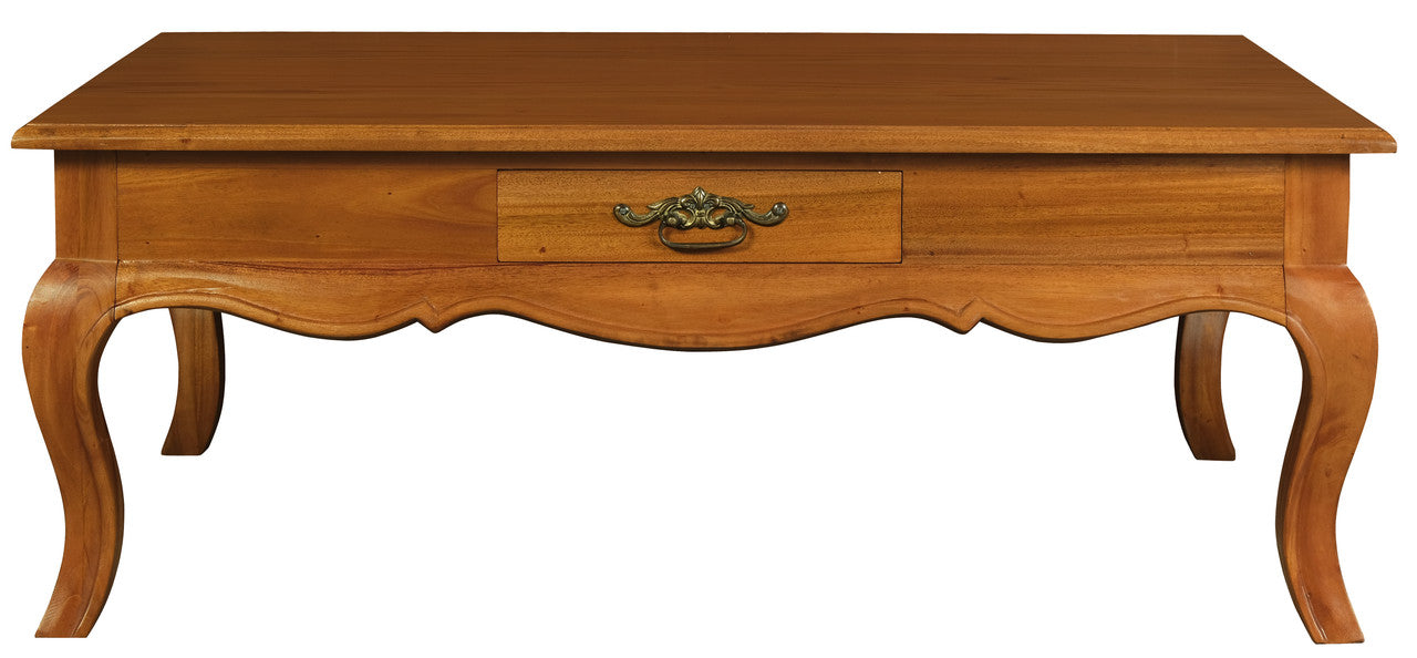 French Provincial 2 Drawer Coffee Table - Light Pecan V199-CT002FPLP