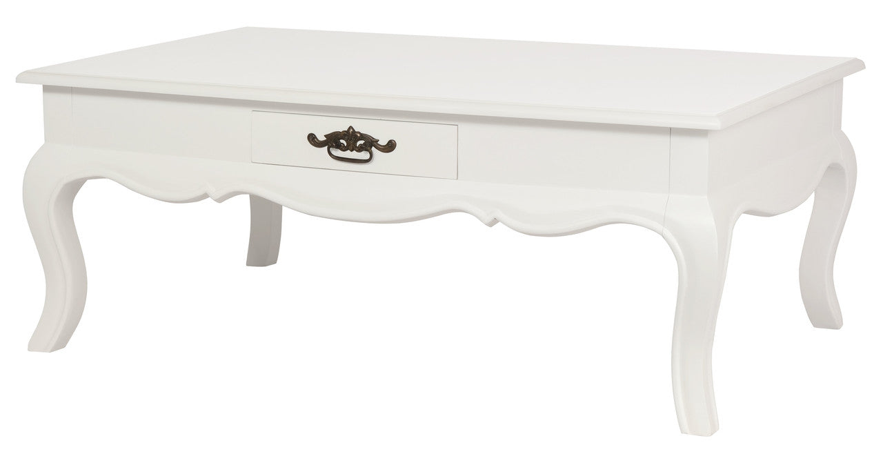 French Provincial 2 Drawer Coffee Table - White V199-CT002FPWH