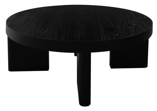 Apollo Round Solid Mindi Timber Coffe Table (Black) V199-CT090APB