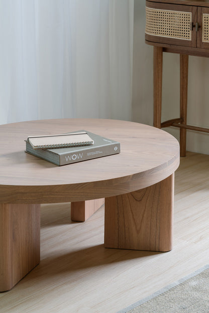 Apollo Round Solid Mindi Timber Coffe Table (Natural) V199-CT090APNI