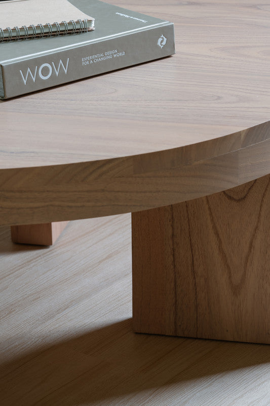 Apollo Round Solid Mindi Timber Coffe Table (Natural) V199-CT090APNI