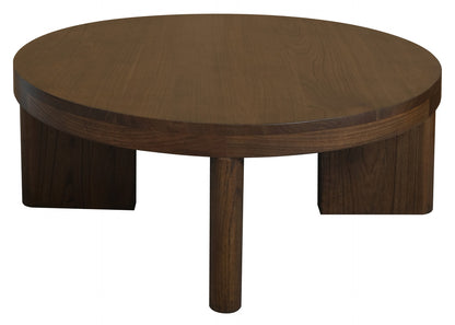 Apollo Round Solid Mindi Timber Coffe Table (Walnut) V199-CT090APWN
