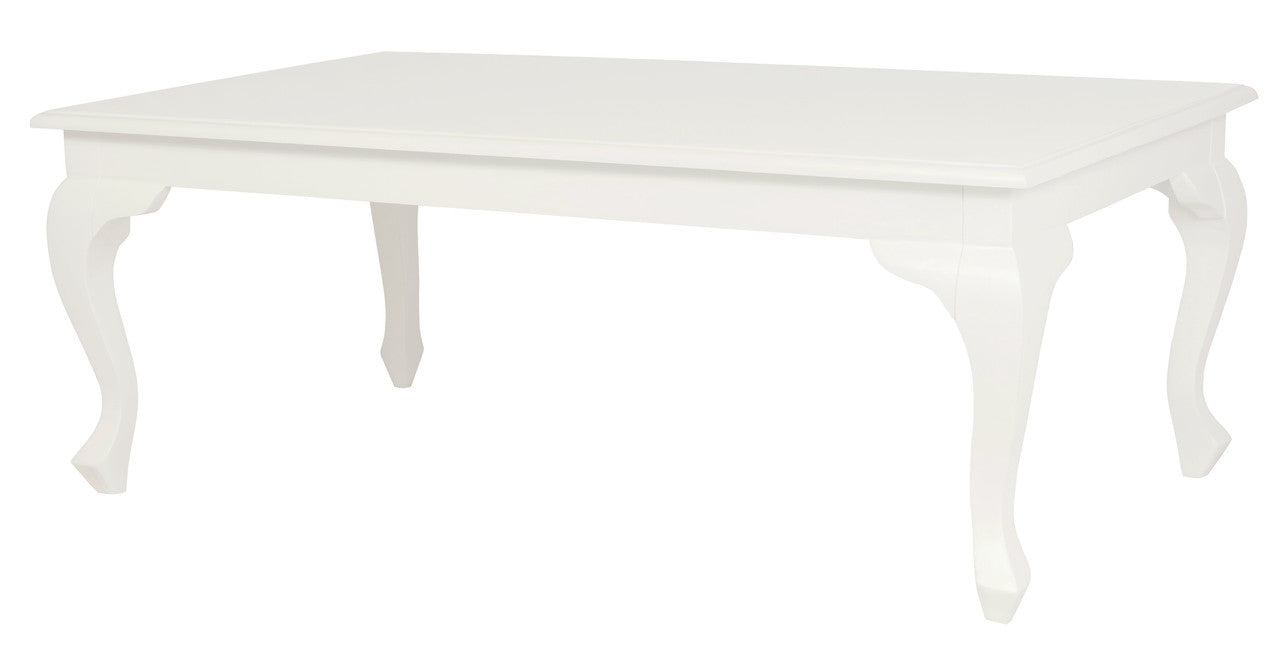Queen Anne Coffee Table 120 x 70 cm - White V199-CT12070QAWH