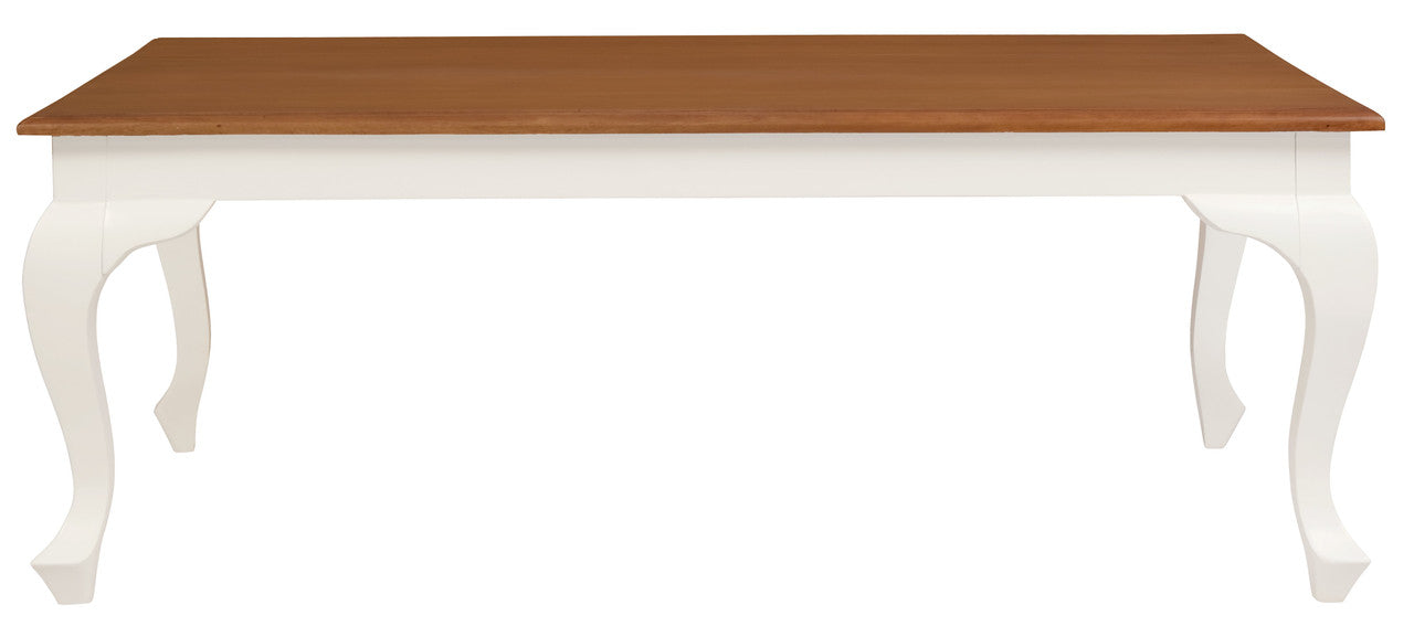 Queen Anne Coffee Table 120 x 70 cm - White Caramel V199-CT12070QAWR